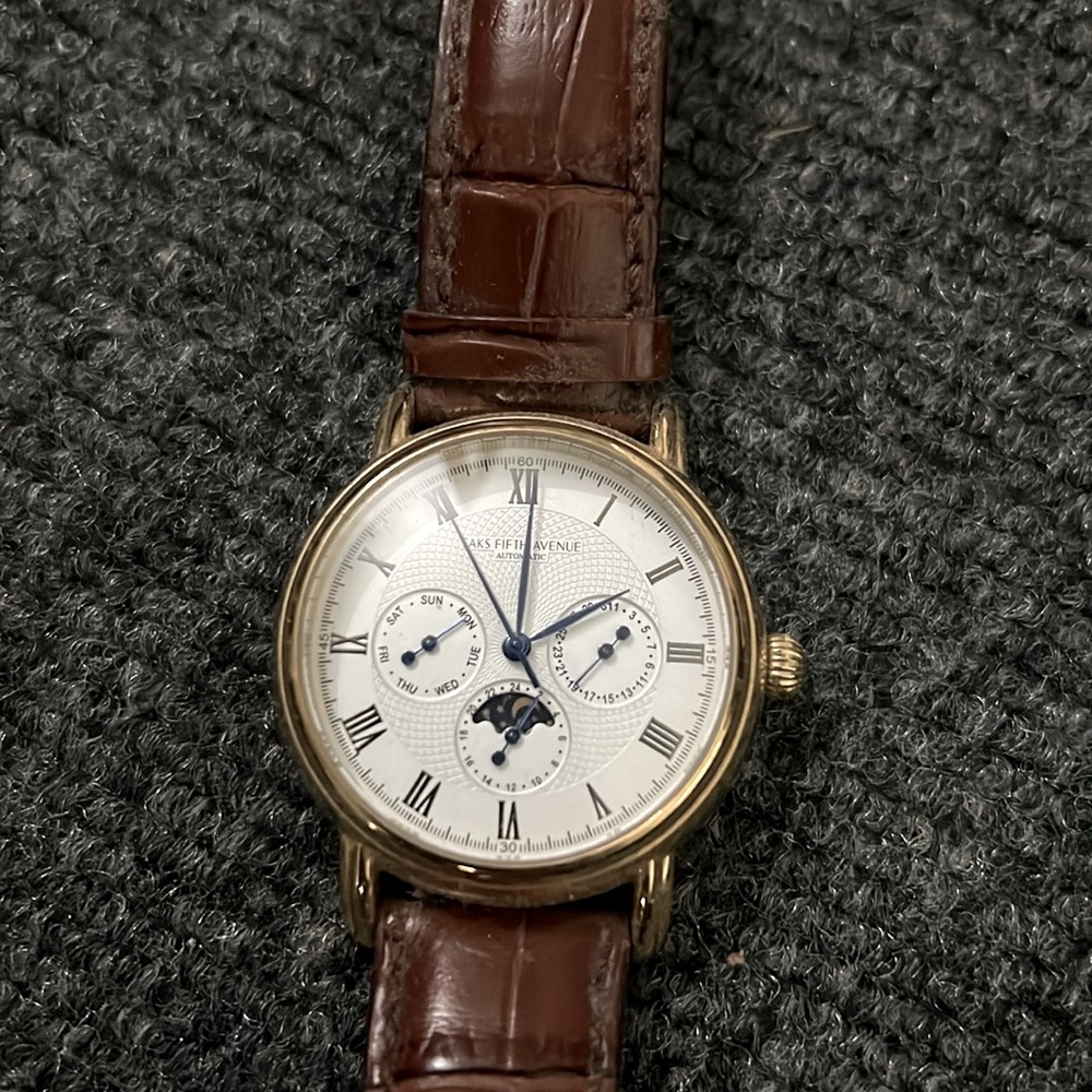 Saks Fifth Avenue Automatic men’s moon phase calendar watch